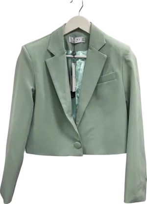 Club L Green Cropped Single Button Blazer UK 8