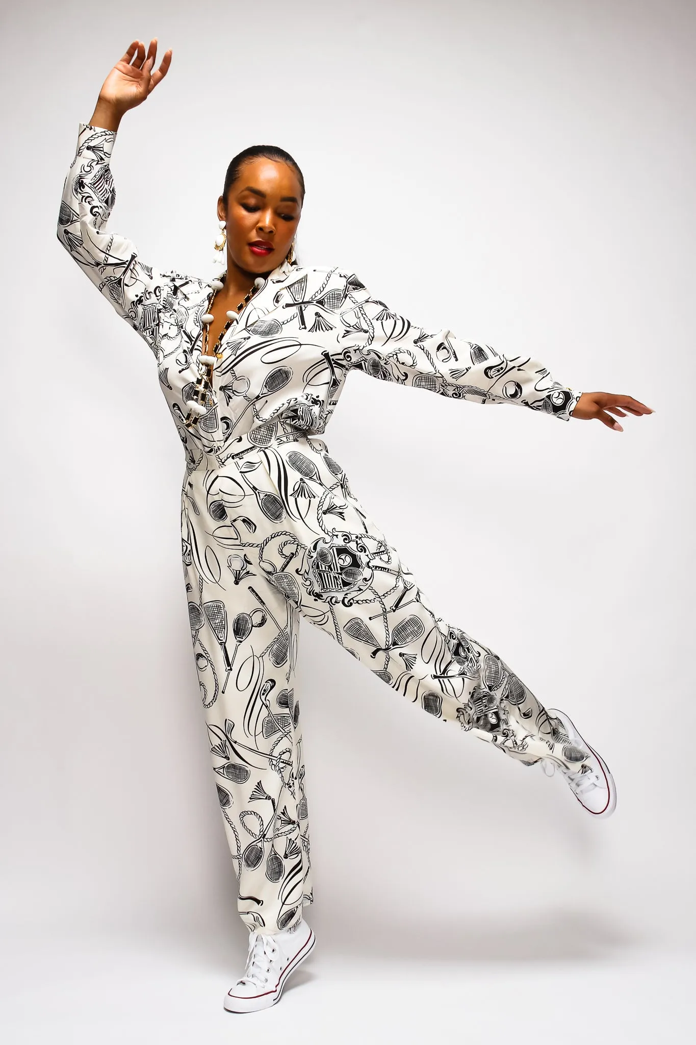 Club Sport Print Silk Pant