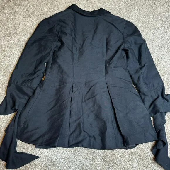C/Meo Collective We’ll All Be Alright Double Breasted Blazer Peplum Black Sz XS