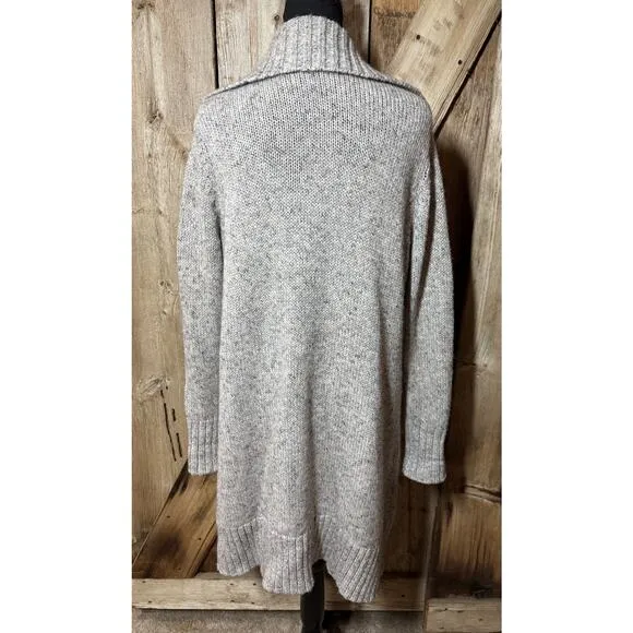 Coldwater Creek Winter Mix Duster Long Cardigan Sweater Gray Women's Small S