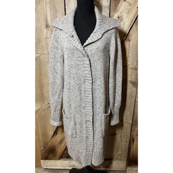 Coldwater Creek Winter Mix Duster Long Cardigan Sweater Gray Women's Small S