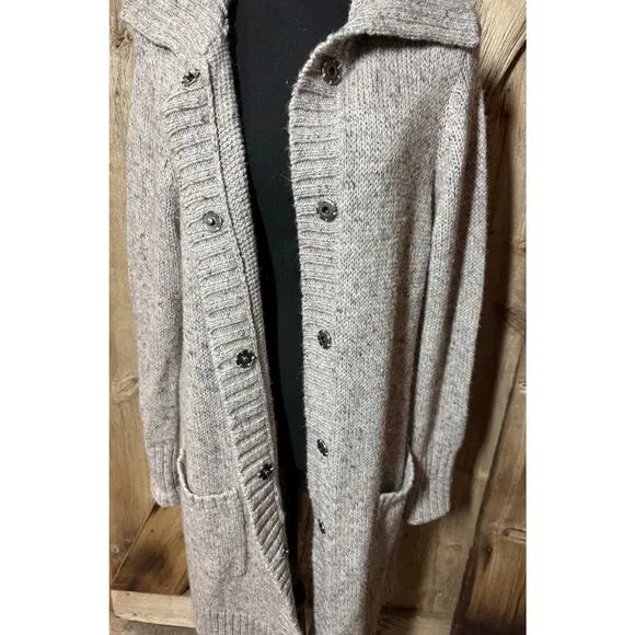 Coldwater Creek Winter Mix Duster Long Cardigan Sweater Gray Women's Small S