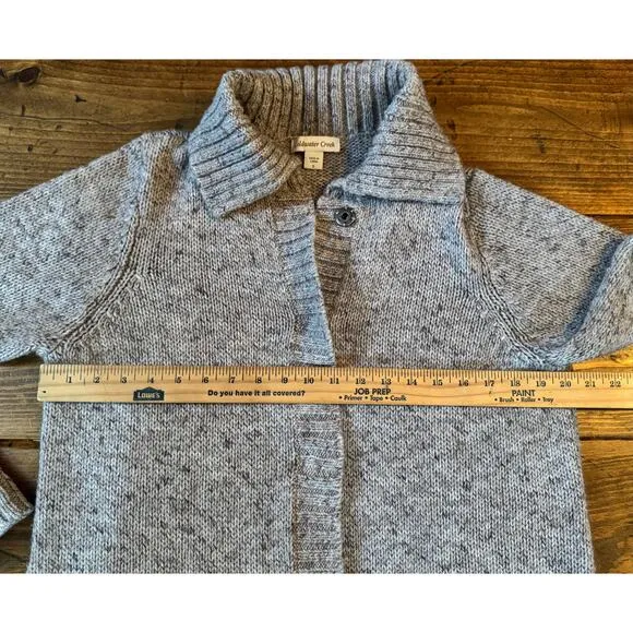 Coldwater Creek Winter Mix Duster Long Cardigan Sweater Gray Women's Small S
