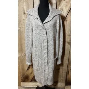 Coldwater Creek Winter Mix Duster Long Cardigan Sweater Gray Women's Small S