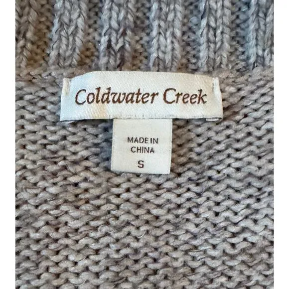 Coldwater Creek Winter Mix Duster Long Cardigan Sweater Gray Women's Small S
