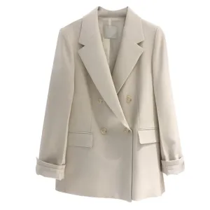 Cream Double Breasted Blazer