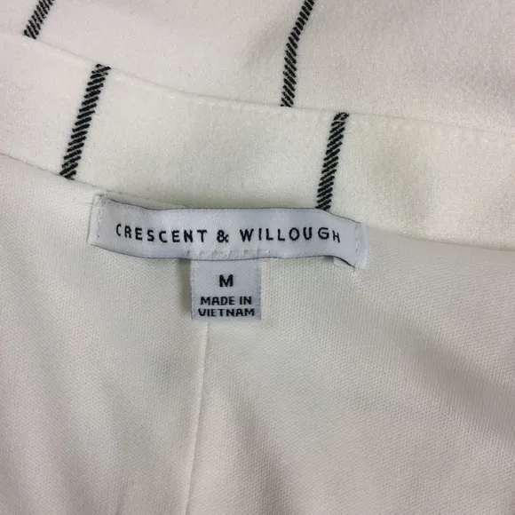 Crescent &amp; Willough White Black Plaid Blazer  Sz M