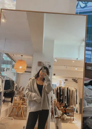 Crochet Stripe Open Front Hoodie