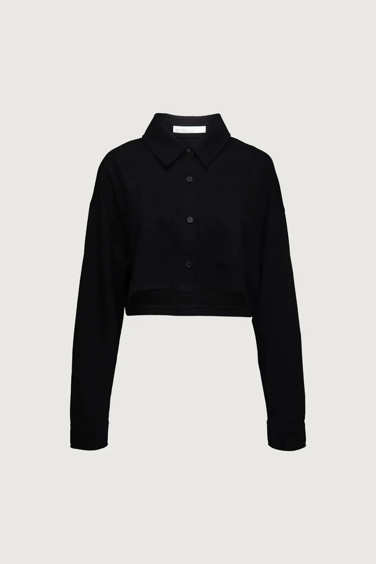Cropped Oversized Knit Shirt