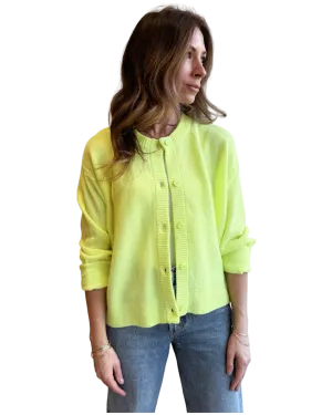 Damsville cardi in neon yellow