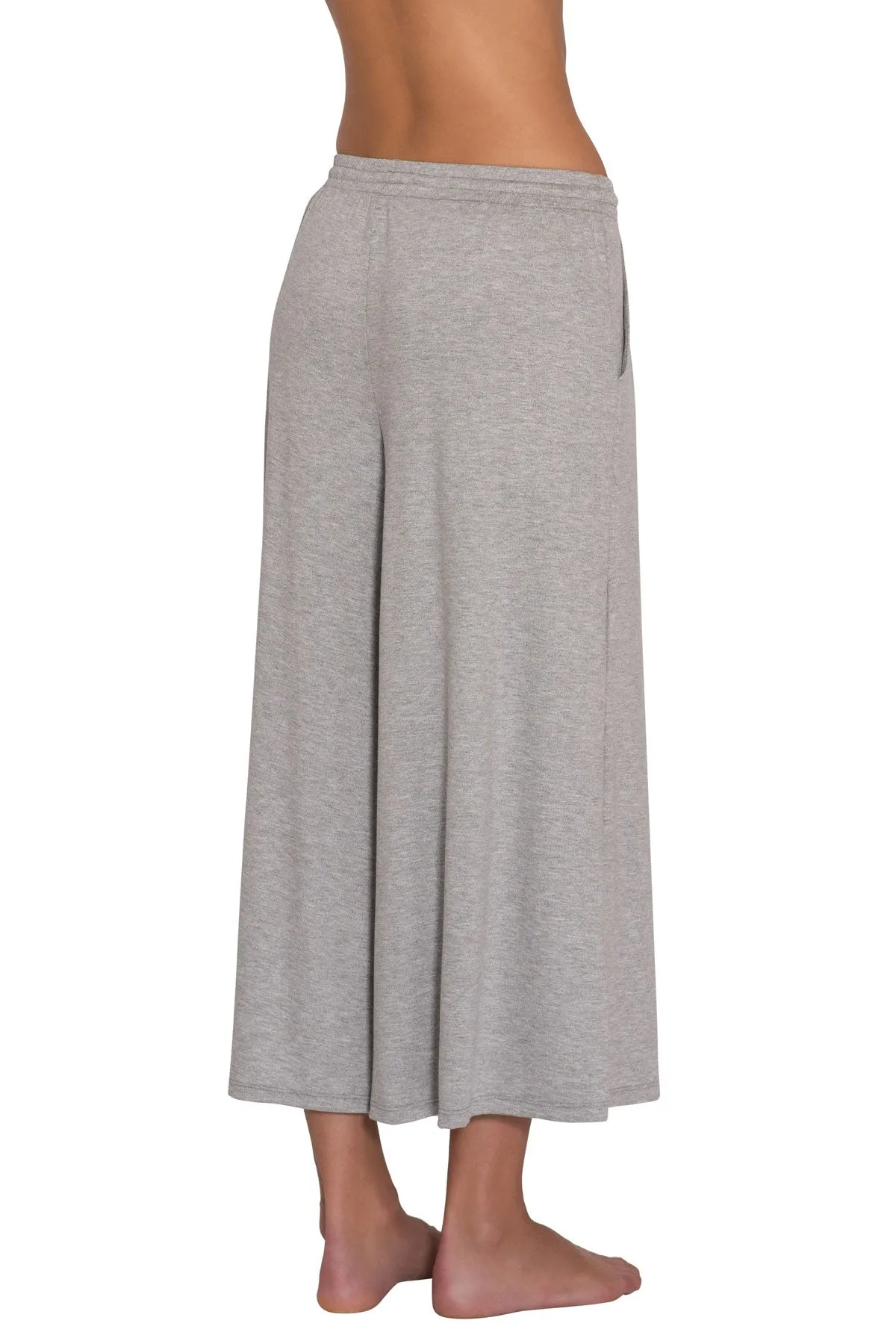 Darby Cropped Wide Leg Pant Heather Grey