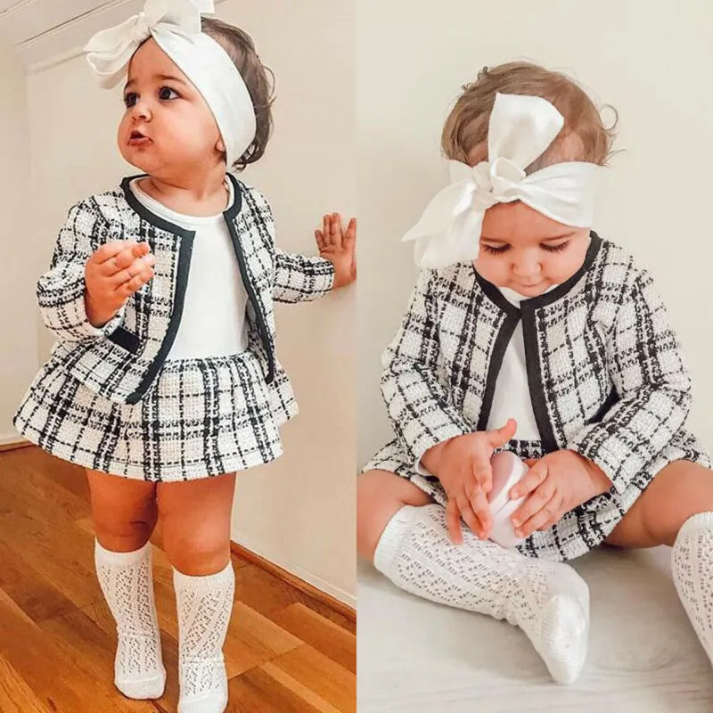 Diana Plaid Blazer Skirt Set