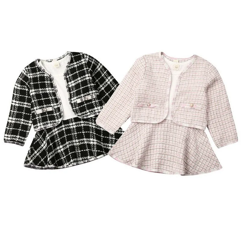 Diana Plaid Blazer Skirt Set