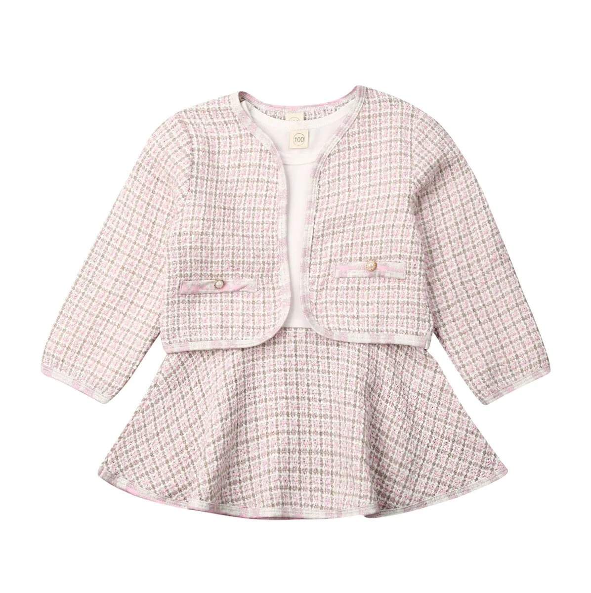 Diana Plaid Blazer Skirt Set