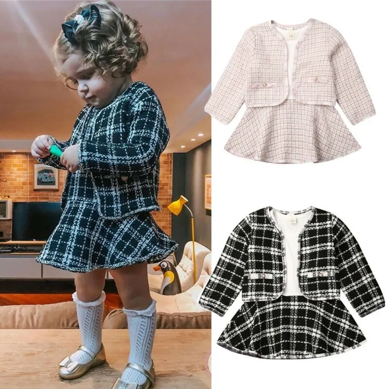 Diana Plaid Blazer Skirt Set