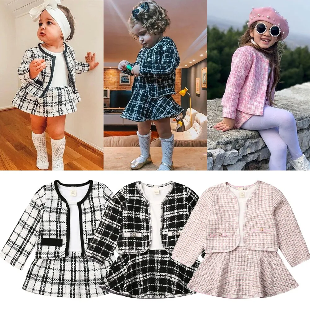Diana Plaid Blazer Skirt Set