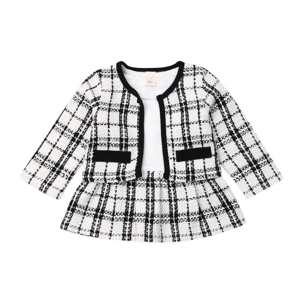 Diana Plaid Blazer Skirt Set