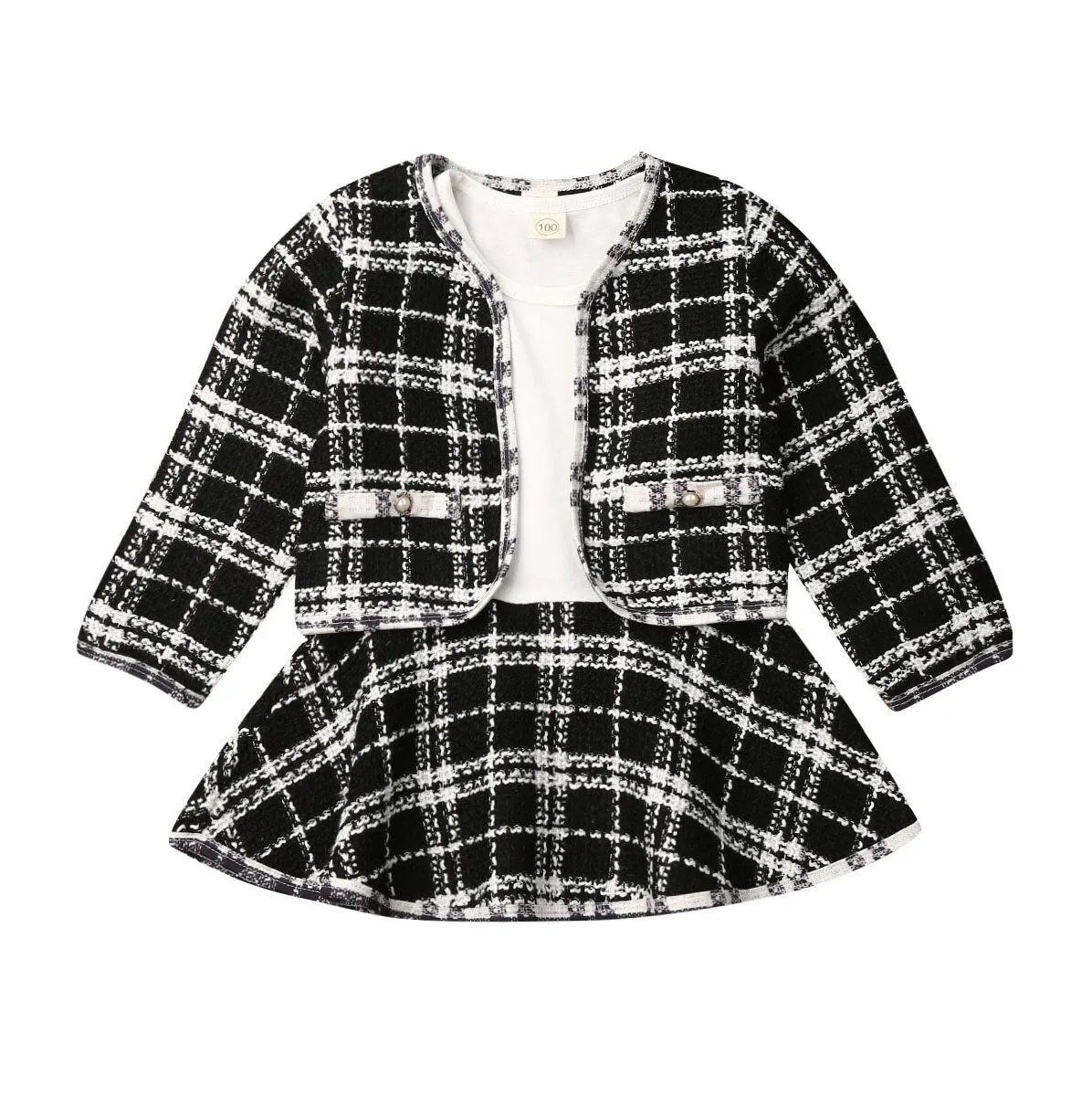 Diana Plaid Blazer Skirt Set
