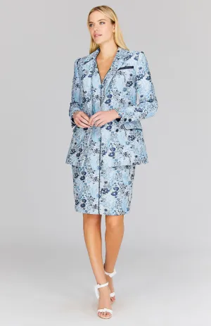 Dimensional Floral Double Breasted Blazer