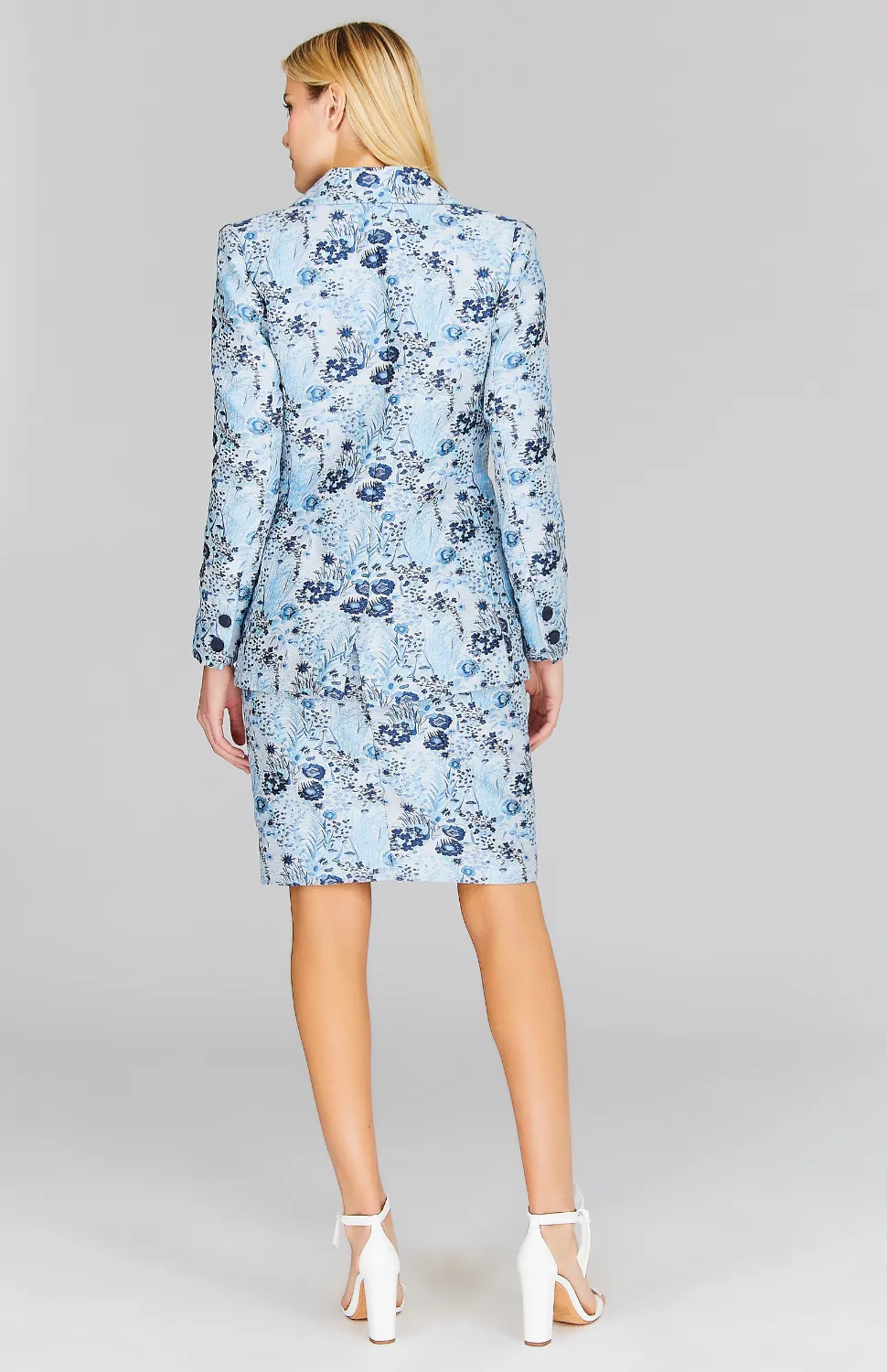 Dimensional Floral Double Breasted Blazer