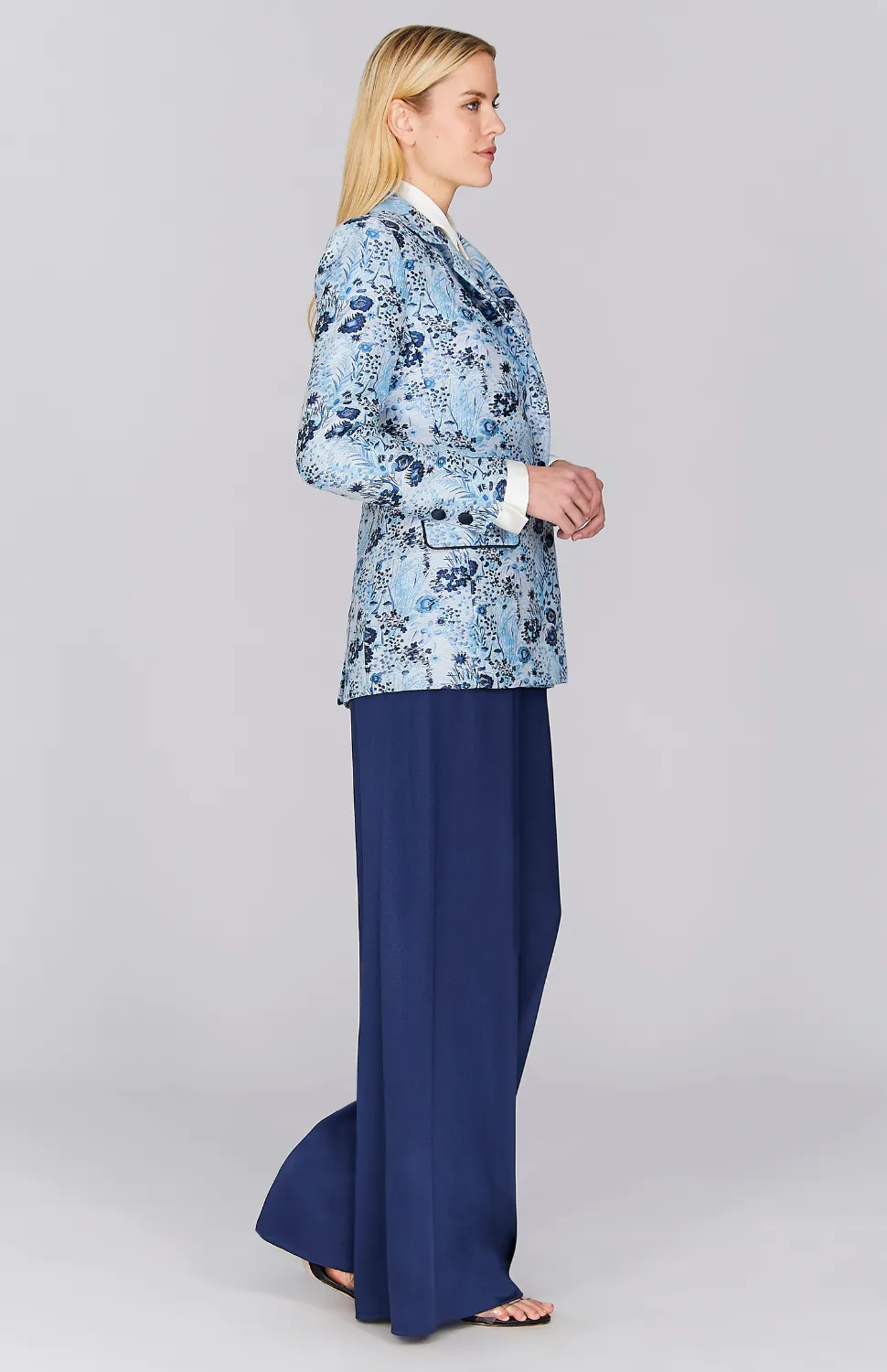 Dimensional Floral Double Breasted Blazer