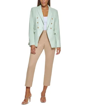 DKNY Women's Faux-Leather Double-Breasted Blazer UB2J4146