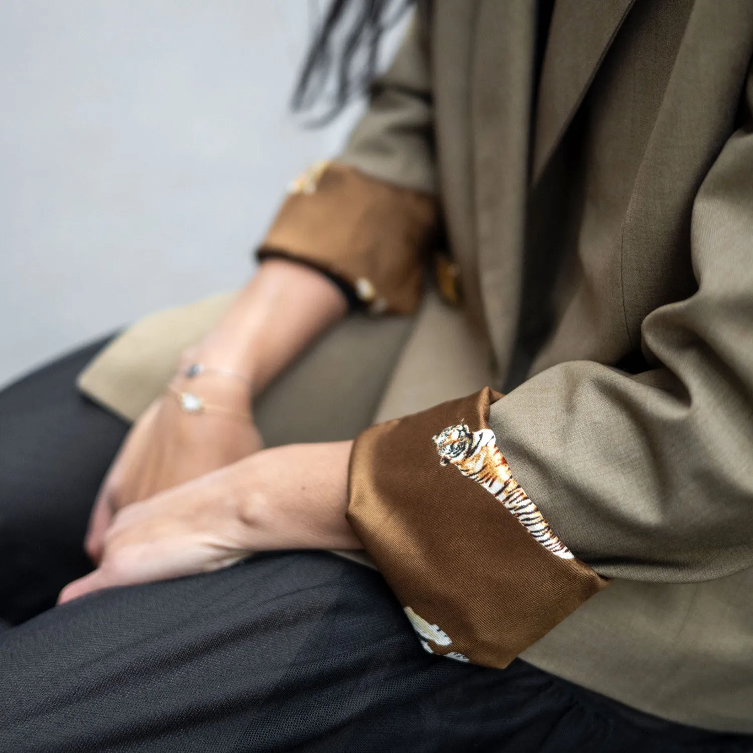 Double-Breasted Blazer in Beige