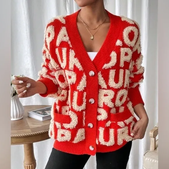 Drape shoulder cardigan sweater womens different sizes available