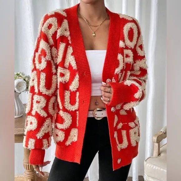 Drape shoulder cardigan sweater womens different sizes available