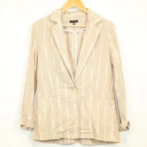 Drew Sand&White Pinstripe Boyfriend Blazer