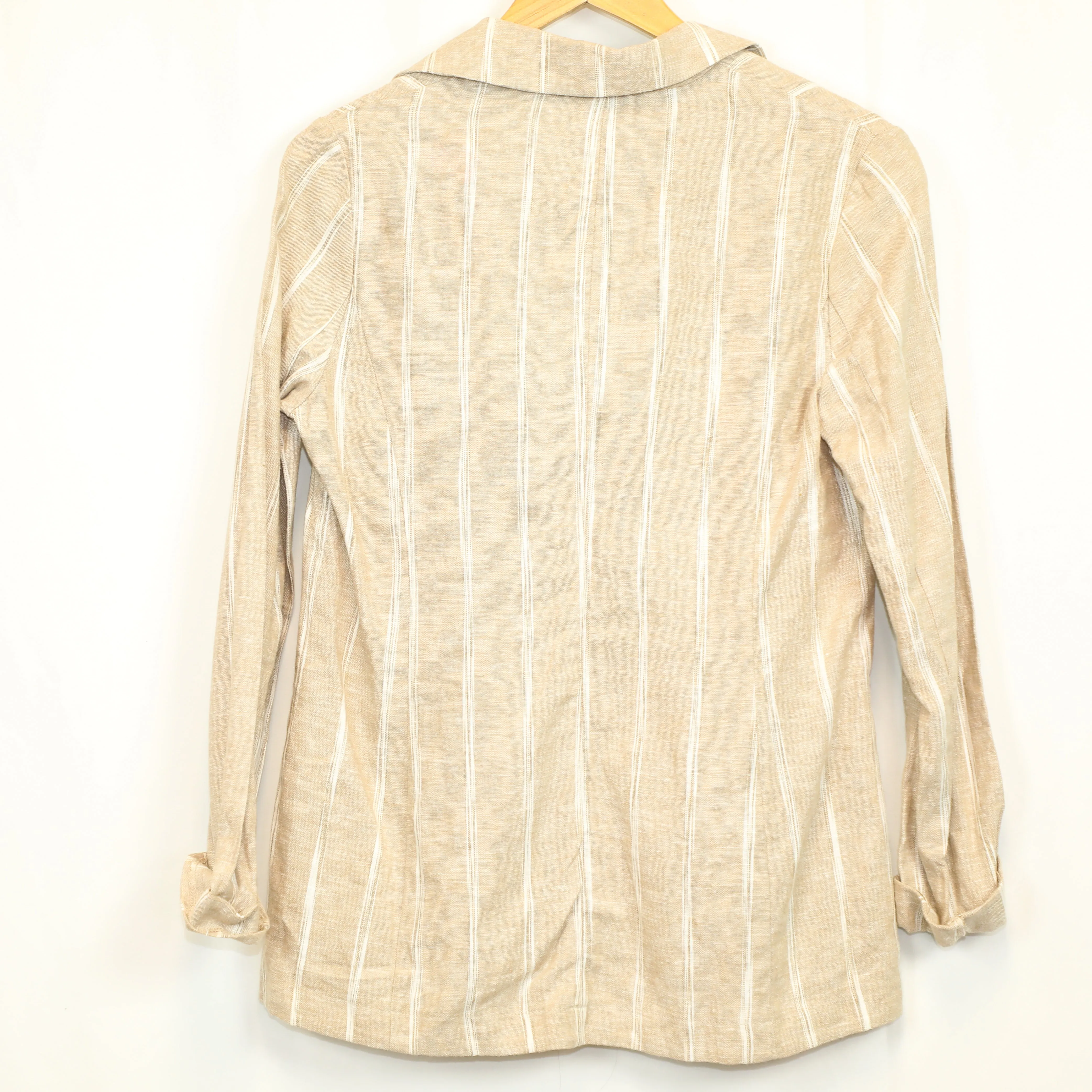 Drew Sand&White Pinstripe Boyfriend Blazer