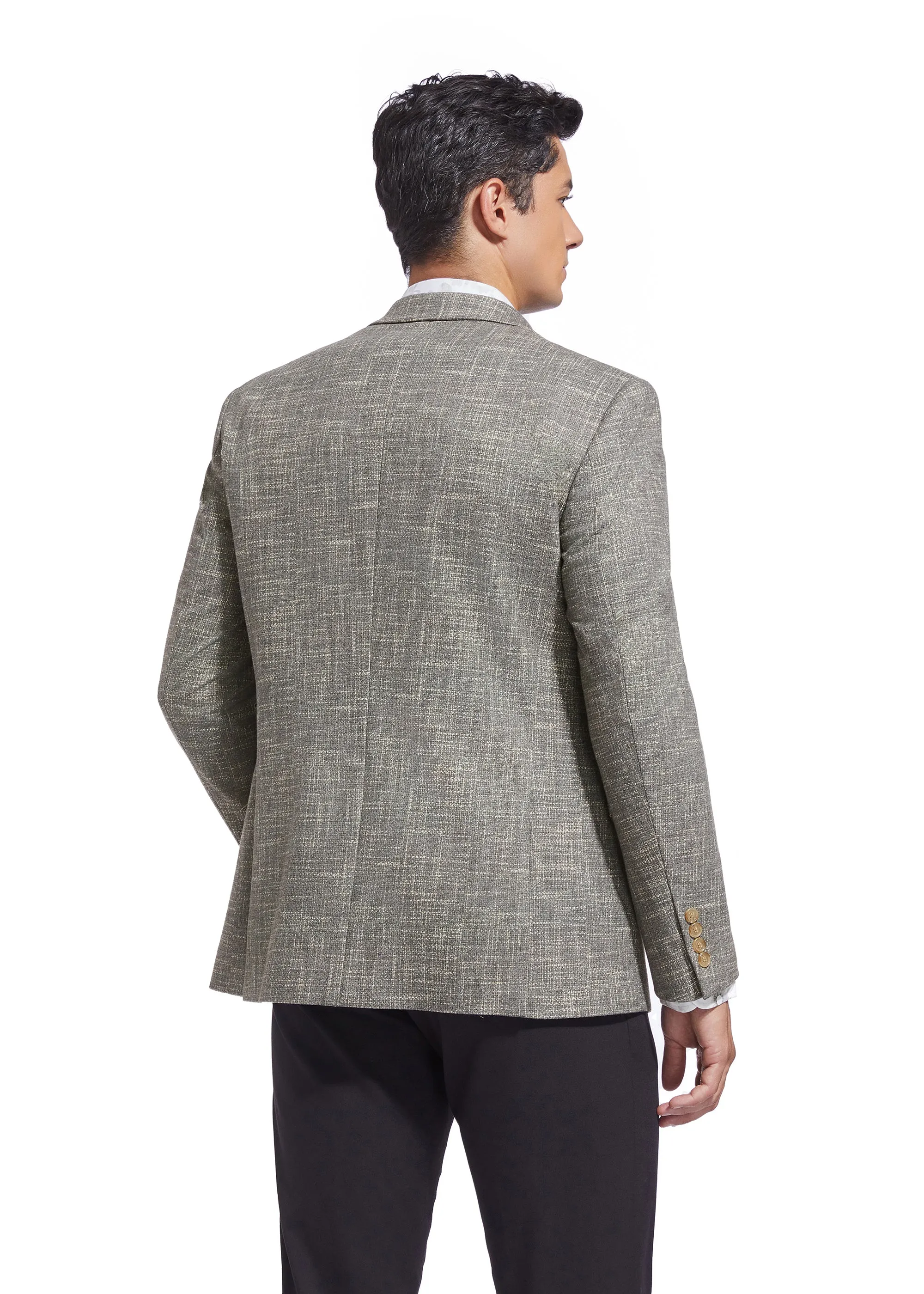 DUCHAMP CROSSHATCH PLAID KNIT SPORTCOAT