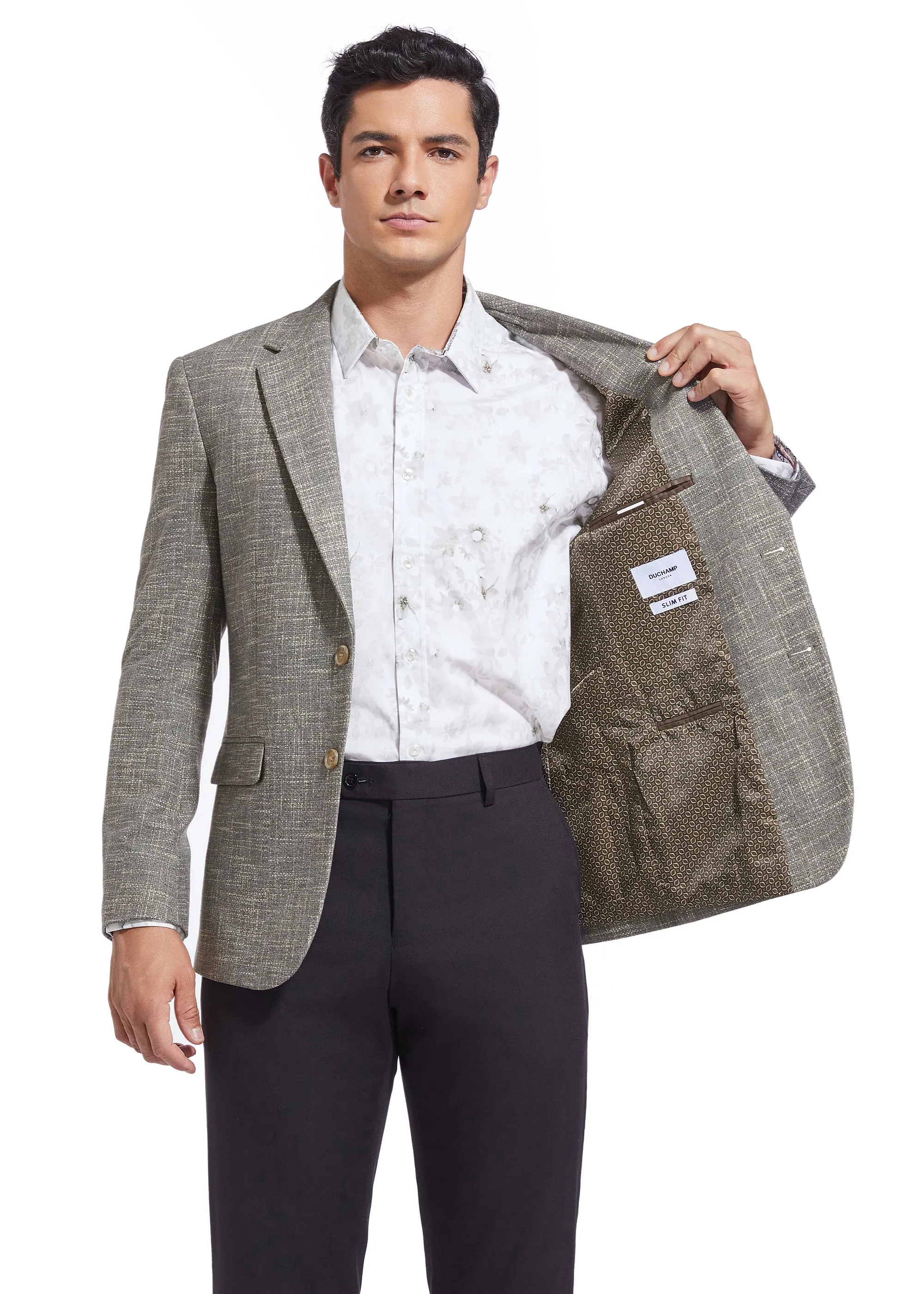 DUCHAMP CROSSHATCH PLAID KNIT SPORTCOAT