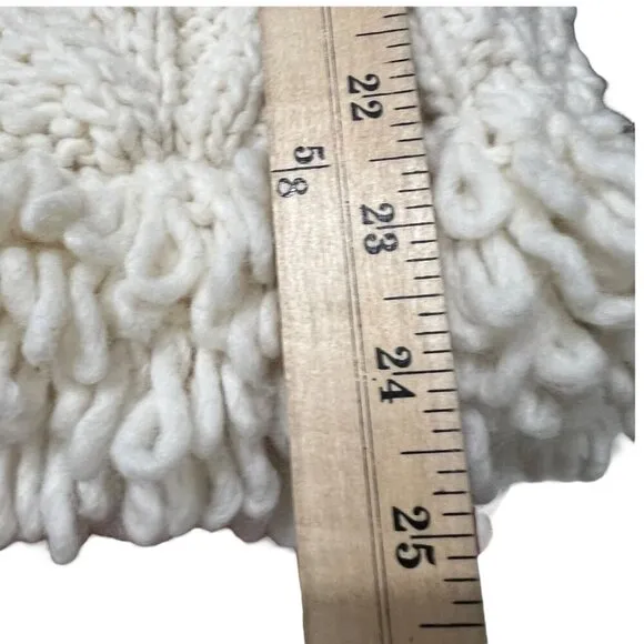 Ecuadorian Cream Wool Fisherman Cable Knit Cardigan Sweater Size M