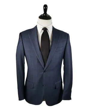 ERMENEGILDO ZEGNA -Blue Windowpane 2-Button Blazer Slim Fit- 38R