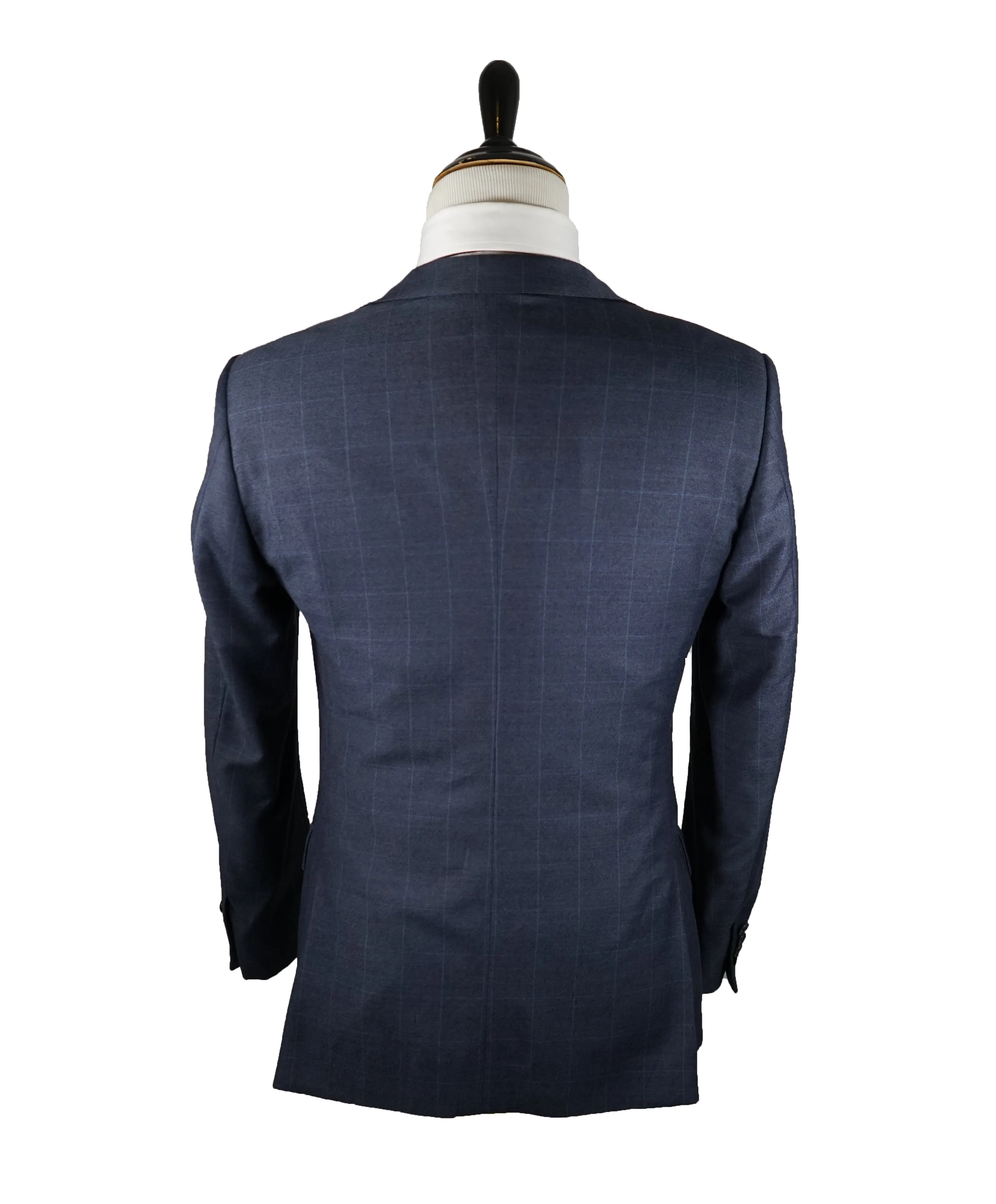 ERMENEGILDO ZEGNA -Blue Windowpane 2-Button Blazer Slim Fit- 38R