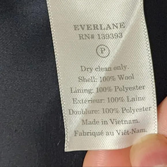 Everlane Wool Single Breasted Blazer sz 12 black