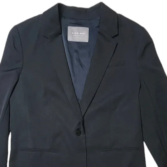 Everlane Wool Single Breasted Blazer sz 12 black