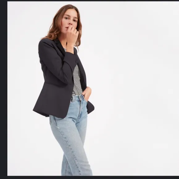 Everlane Wool Single Breasted Blazer sz 12 black