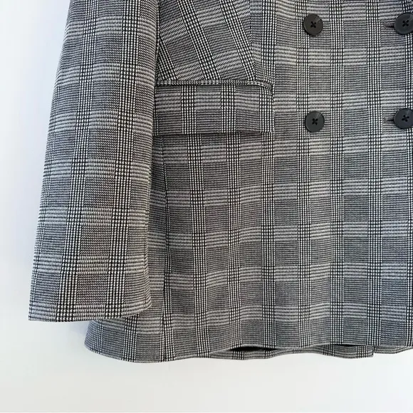 Express Oversized Glen Plaid Double Breasted Blazer