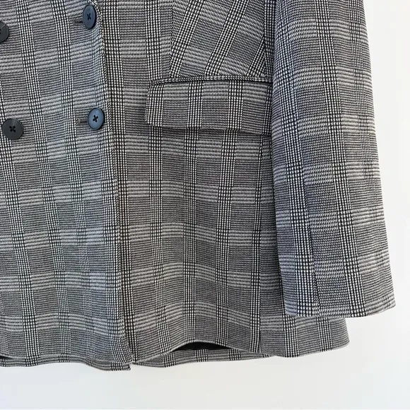 Express Oversized Glen Plaid Double Breasted Blazer