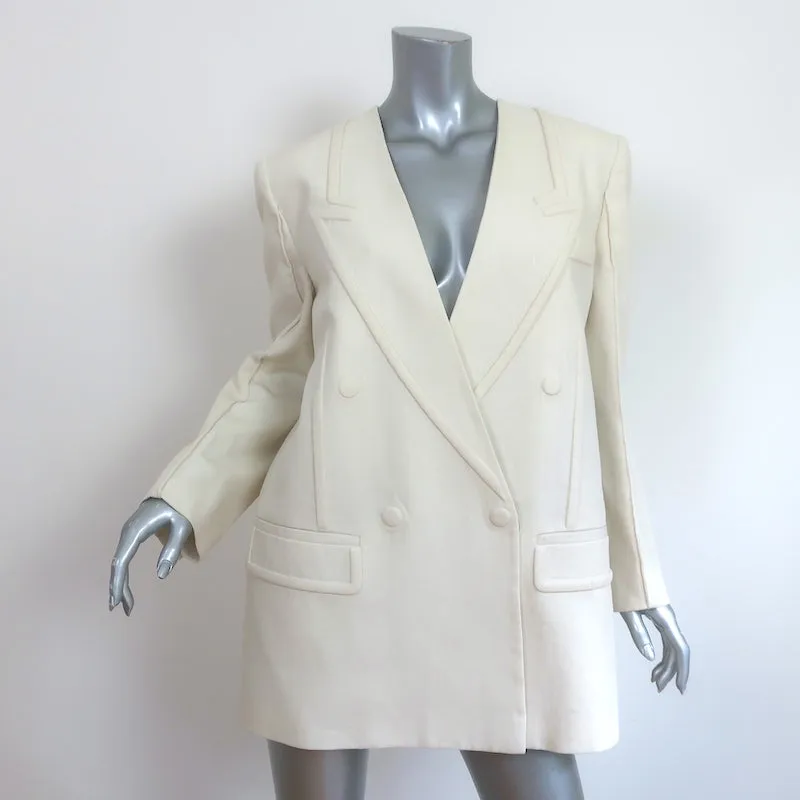 Fendi Double Breasted Blazer Jacket Ivory Linen Size 42