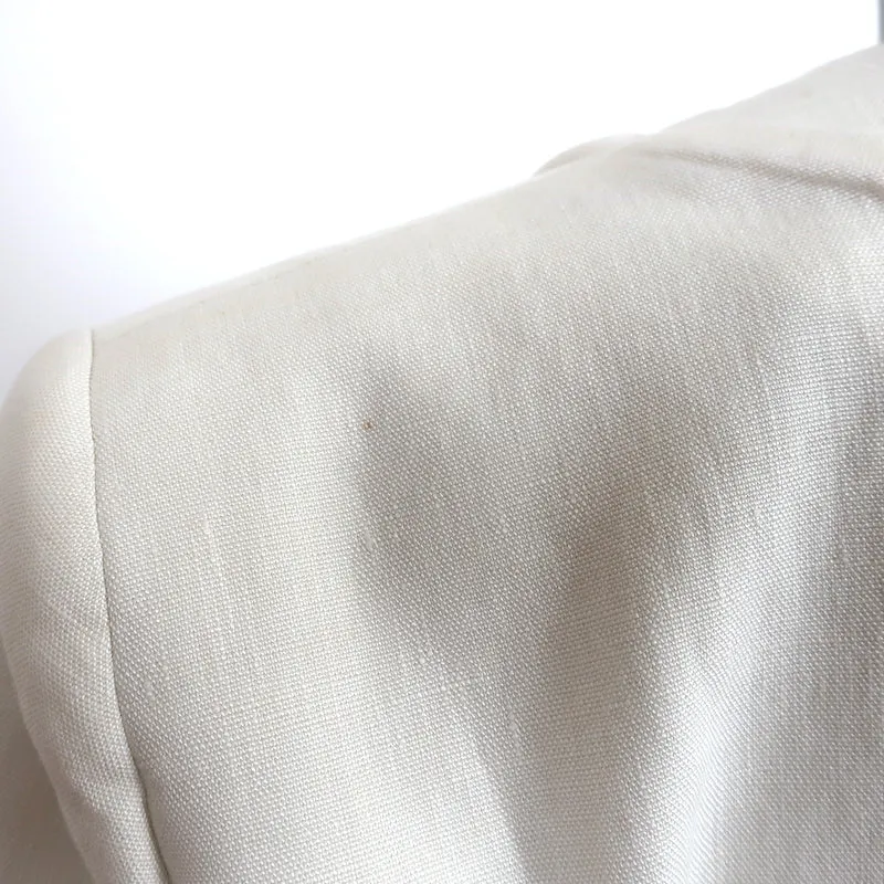 Fendi Double Breasted Blazer Jacket Ivory Linen Size 42