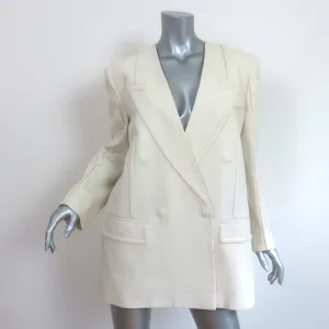 Fendi Double Breasted Blazer Jacket Ivory Linen Size 42