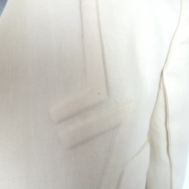 Fendi Double Breasted Blazer Jacket Ivory Linen Size 42