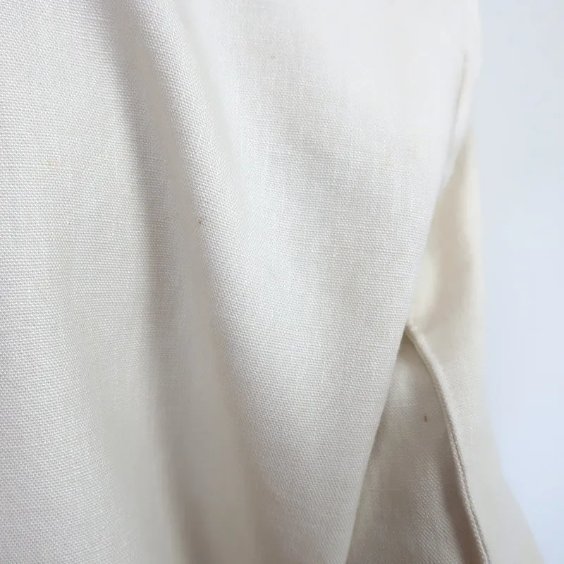 Fendi Double Breasted Blazer Jacket Ivory Linen Size 42