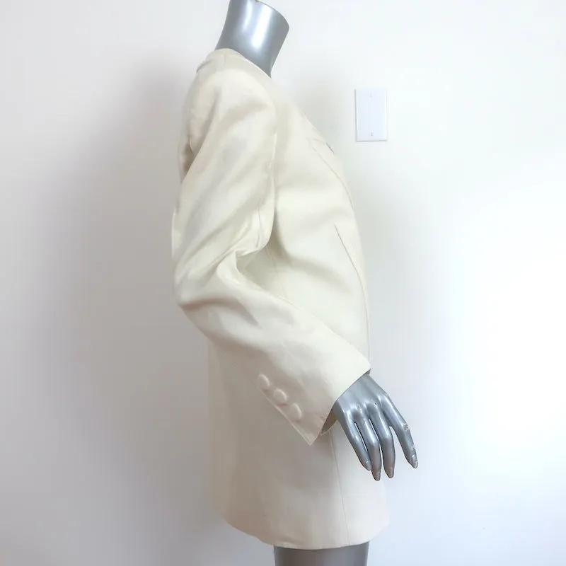 Fendi Double Breasted Blazer Jacket Ivory Linen Size 42