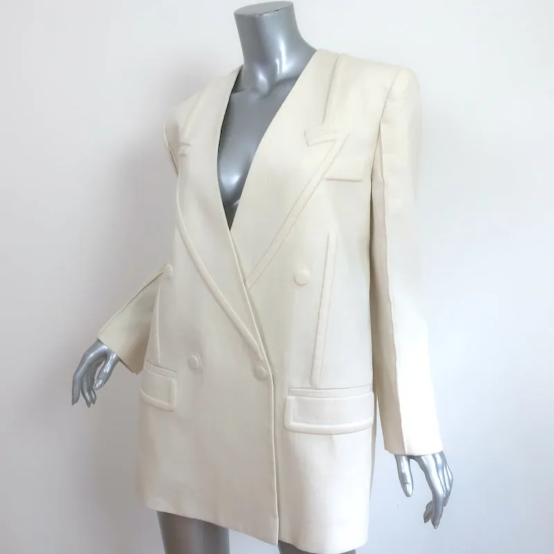 Fendi Double Breasted Blazer Jacket Ivory Linen Size 42