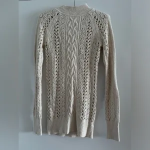 Free People Cream Open Knit Stretchy Soft Sweater, XS