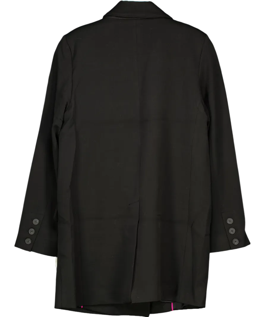 Free People Premium Black Maxima Relaxed Longline Blazer Jacket UK M